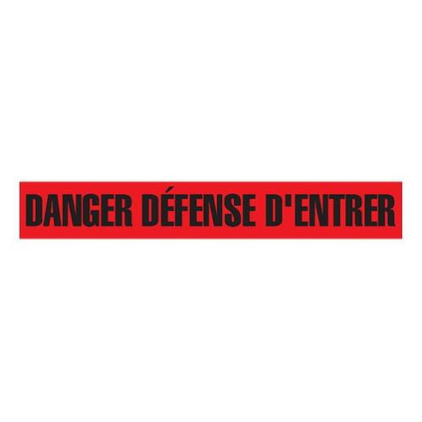 DANGER DEFENSE D'ENTRER Barricade Tape | Pack of 12 | Contractor (2.0 MIL) | INCOM BT1012