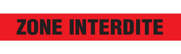 ZONE INTERDITE Barricade Tape - Red - Contractor Grade (Pack of 12 Rolls) | Incom Signs | All Safety