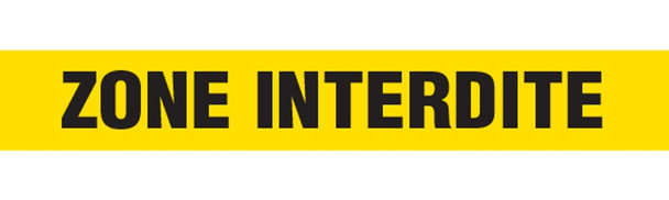 ZONE INTERDITE Barricade Tape - Yellow - Contractor Grade (Pack of 12 Rolls) | Incom Signs | All Safety