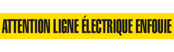 ATTENTION LIGNE ELECTRIQUE Barricade Tape - Contractor Grade (Pack of 12 Rolls) | Incom Signs | All Safety