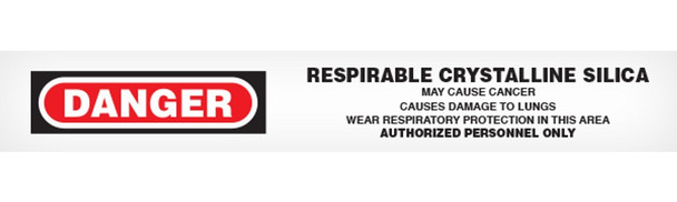 DANGER CRYSTALLINE SILICA Barricade Tape - Contractor Grade (Pack of 12 Rolls) | Income Signs | All Safety