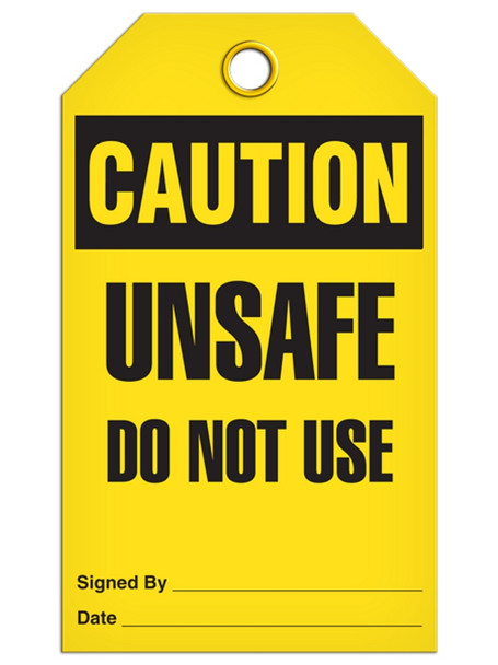 Caution - Unsafe Do Not Use | Pack of 25 | Incom Signs | All Safety