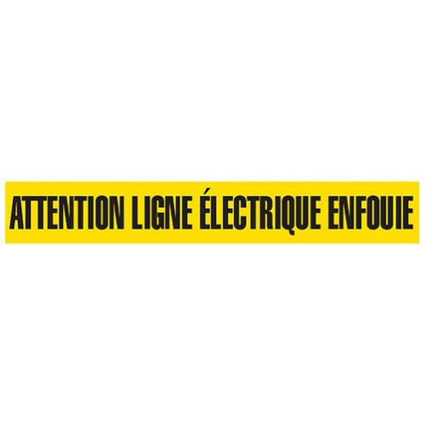 ATTENTION LIGNE ELECTRIQUE ENFOUIE Dispenser Boxed Barricade Tape (Pack of 12 Rolls) | Incom Signs | All Safety