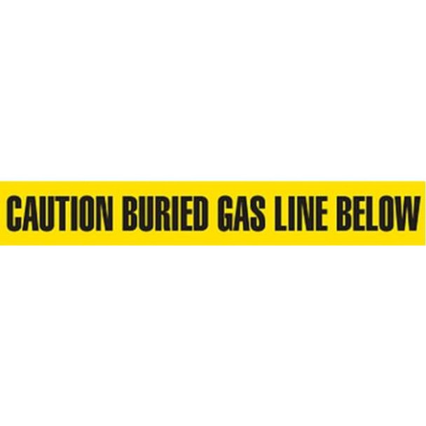 3" CAUTION BURIED GAS LINE BELOW Utility Barrier Tape (Pack of 12 Rolls) | Incom Signs | All Safety