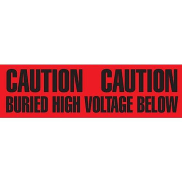 6" CAUTION BURIED HIGH VOLTAGE BELOW Utility Barrier Tape (Pack of 6 Rolls) | Incom Signs | All Safety