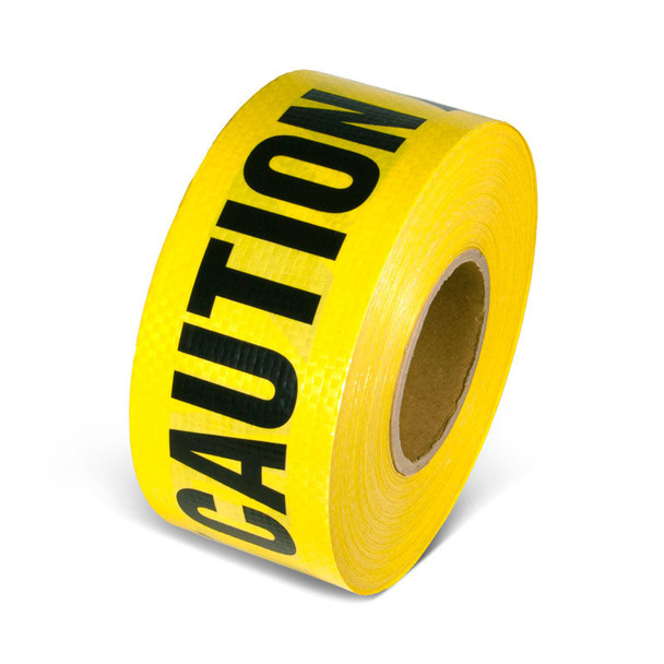 3" CAUTION Reinforced Grade Barricade Yellow Tape (Pack of 12 Rolls) | Incom Signs | All Safety
