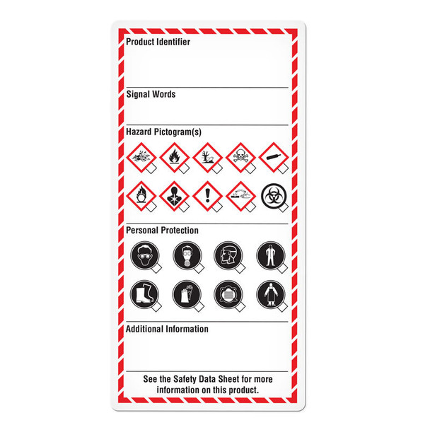 GHS Standard Workplace Checklist Template Marking Labels (3 in x 6 in) | Pack of 25 | Incom Signs | All Safety