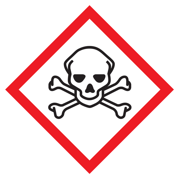 4" x 4" Skull Crossbones Pictogram Label - 500/roll | Incom Signs | All Safety