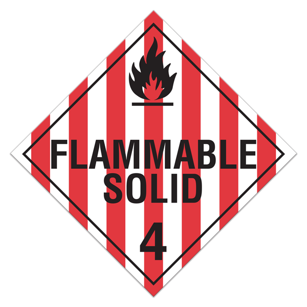 Class 4.1 "Flammable Solid 3" Sign (Pack of 100 pcs) | Incom Signs | All Safety