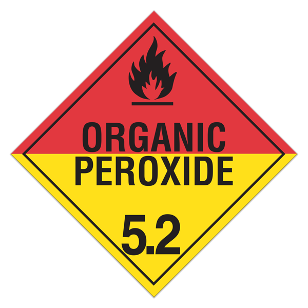 Class 5.2 "Organic Peroxide 5.2" Sign (Pack of 100 pcs) | Incom Signs | All Safety