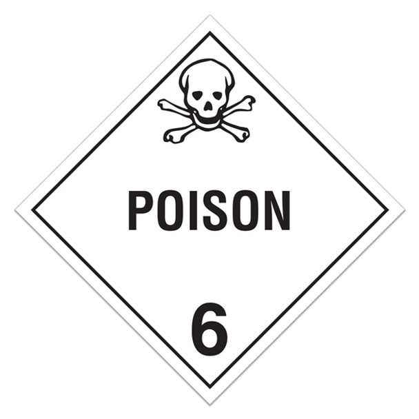 Class 6.1 "Poison 6" Sign (Pack of 100 pcs) TA600