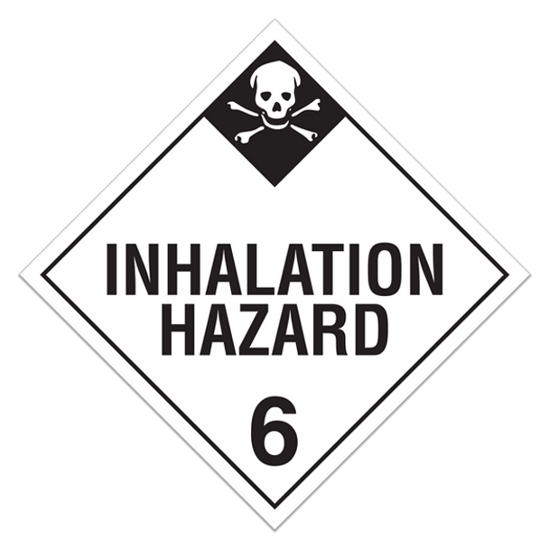 Class 6.2 "Inhalation Hazard 6" Sign (Pack of 100 pcs) TA620