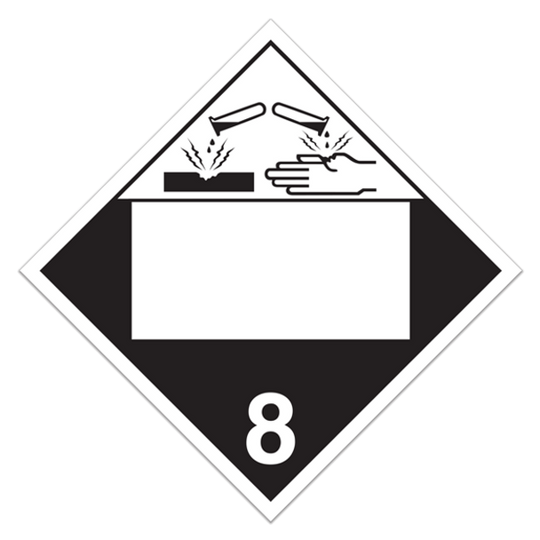 Class 8 Worded Placard "Corrosive" Sign (Pack of 100 pcs) TA800PIN