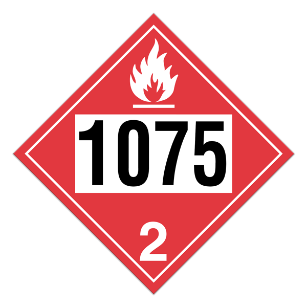 Class 2 Placard "Anhydrous Liquefied Petroleum Gases" (Pack of 100 pcs) - Tagboard | Incom Signs | All Safety