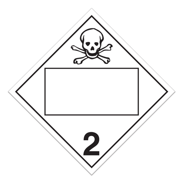 Class 2.3 Worded Toxic Gases Placard (Pack of 100 pcs) TT230PIN