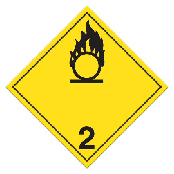 Class 2 Truck Placards "Oxidizing Gases" (Pack of 100 pcs) | Incom Signs | All Safety