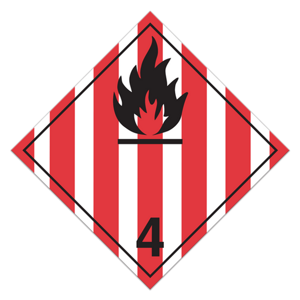 Class 4.1 Flammable Solids Placard (Pack of 100 pcs) | Incom Signs | All Safety