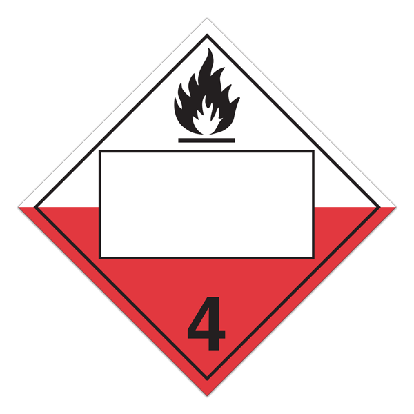Class 4.2 Spontaneous Combustion Blank Un Pin Box International Placards (Pack Of 100 Pcs) | Incom Signs | All Safety