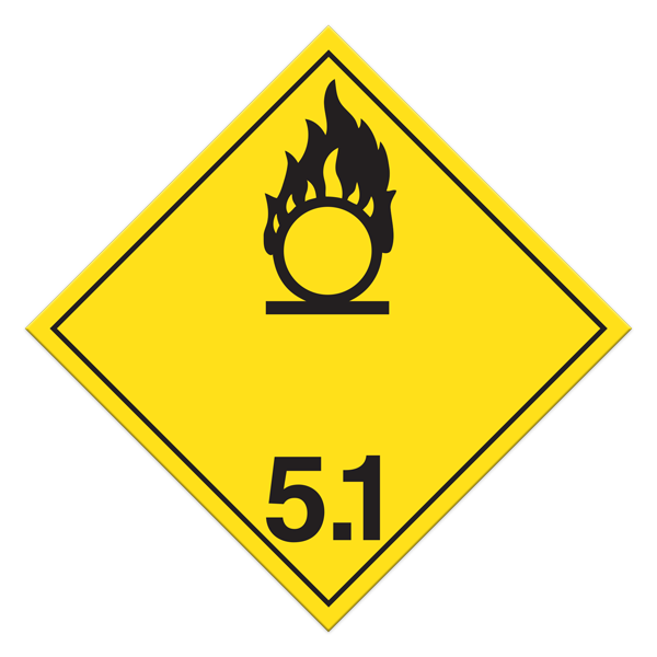 Class 5.1 Oxidizing Substances International Placards (Pack Of 100 Pcs) | Incom Signs | All Safety