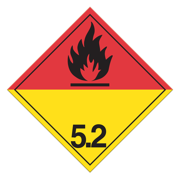Class 5.2 Orangic Peroxides Blank Un Pin Box International Placards (Pack Of 100 Pcs) | Incom Signs | All Safety