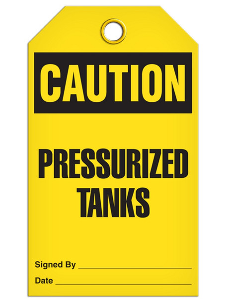 Caution - Pressurized Tanks | Pack of 25 | Incom Signs | All Safety
