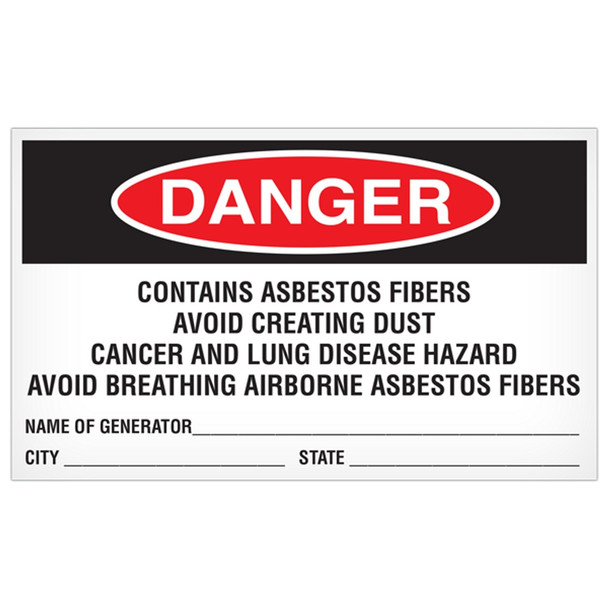 Hazardous Material Abatment Waste Label (5 in x 3 in) 500 /roll | Incom Signs | All Safety