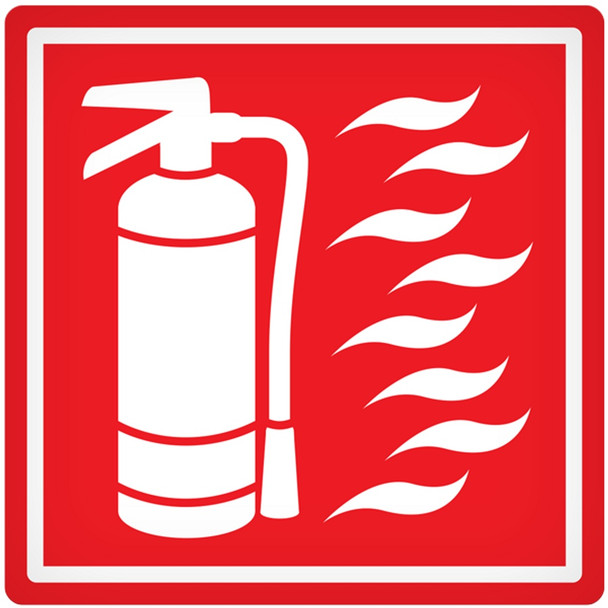 Fire Ext. Symbol - 4" x 4" Vehicle Safety Decal - 25/pkg DEC100