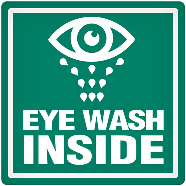 Eyewash Inside - 4" x 4" Vehicle Safety Decal - 25/pkg DEC109