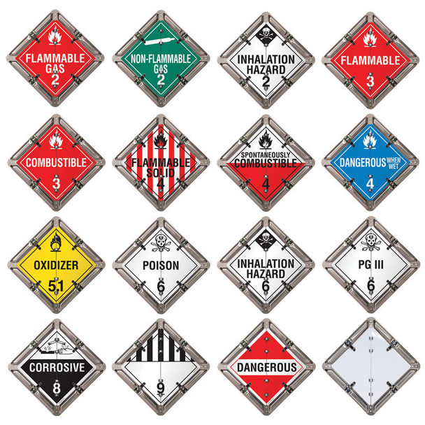 15 Page DOT Ident-O-Flip Various Legend Flip Placard System - 12/case | Incom Signs | All Safety