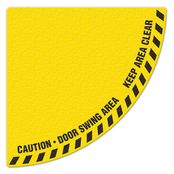 CAUTION DOOR SWING AREA - 34" x 34" Floor Sign | Incom Signs | All Safety