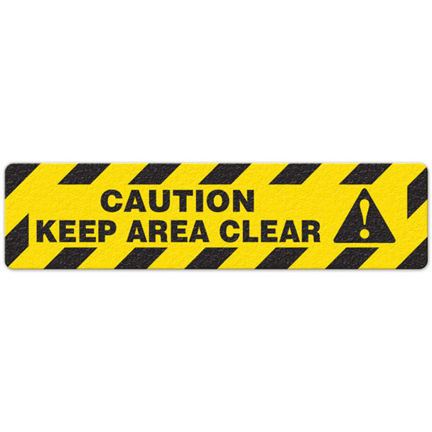 Caution - Keep Area Clear - 6"x24" Floor Sign 6/pkg FS3003V