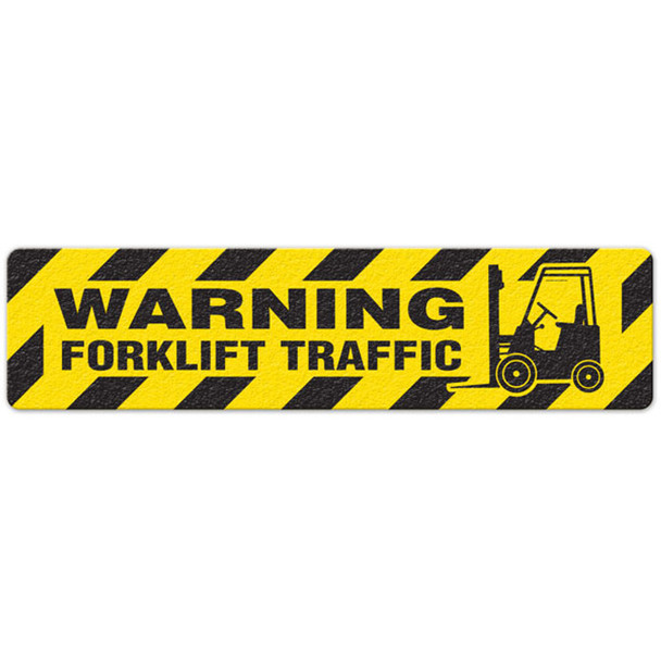 Warning - Forklift Traffic - 6"x24" Floor Sign 5/pkg | Incom Signs | All Safety