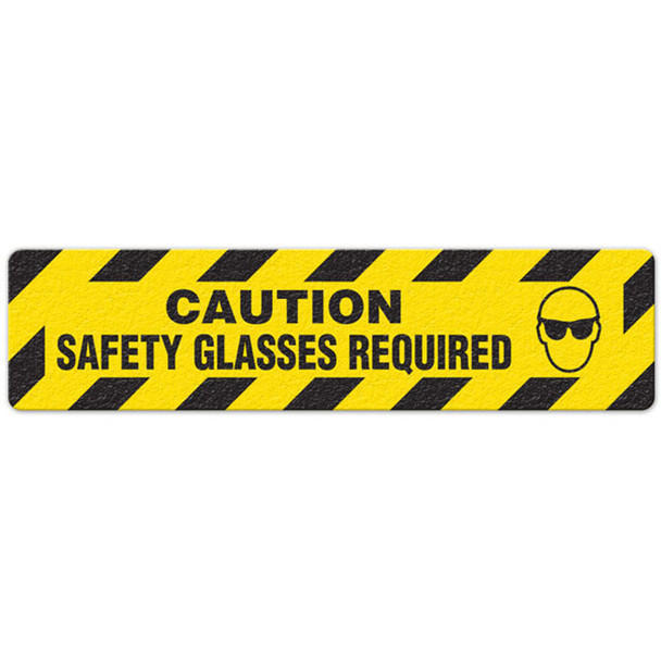 Caution - Safety Glasses Required - 6"x24" Floor Sign 5/pkg | Incom Signs | All Safety