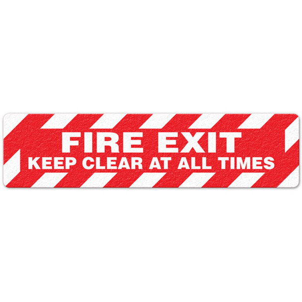 Fire Exit - Keep Clear At All Times - 6"x24" Floor Sign 6/pkg FS3026V