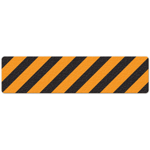 Hazard Stripe - Orange/Black - 6"x24" Floor Sign 6/pkg FS3029V