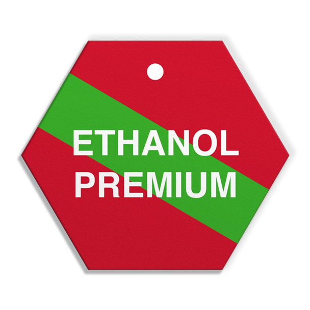 ETHANOL PREMIUM Fuel Identification Tags (2.56" Hexagon) 250 /pkg | Incom Signs | All Safety