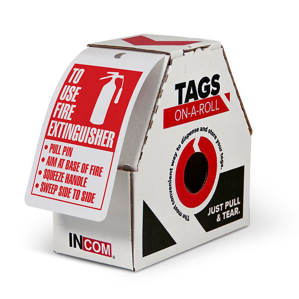 4 Year Monthly Inspection Record Tag - "Fire Extinguisher Inspection Record" | Incom Signs | All Safety
