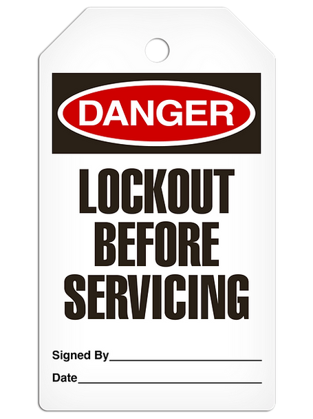 Danger - Lockout Before Servicing Tag - 25/pkg TG1036