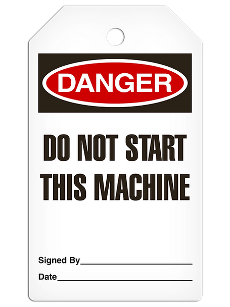 Danger "Do Not Start this Machine" Tag - 25/pkg TG1114