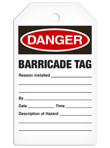 Danger "Barricade Tag" Tag - 25/pkg | Incom Signs | All Safety