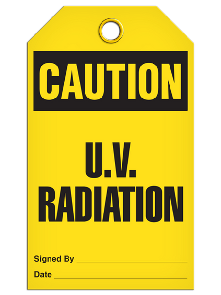 Caution "U.V. Radiation" Tag - 25/pkg TG3033