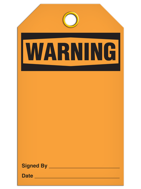WARNING **Blank** DuraPlyâ„¢ Safety Tag (25/pkg) | Incom Signs | All Safety