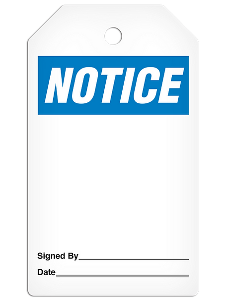 Notice - Blank Tag - 3.375" x 5.75" - 25/pkg TG5024