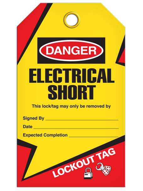 Lockout Tag "Electrical Short" Tag - 25/pkg TG6014