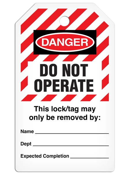 Lockout "Do Not Operate", Hazard Striped Tag - 25/pkg | Incom Signs | All Safety