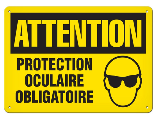 ATTENTION - Protection oculaire obligatoire Safety Sign F2070AL