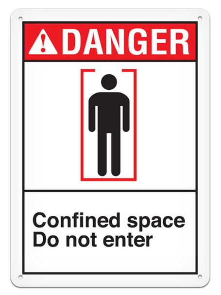 DANGER - Confined Space Do Not Enter Safety Sign - 10"x14" | Incom Signs | All Safety