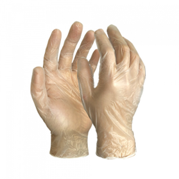 Clear Vinyl Powder Free Gloves Box of 100 | Diamond HP8804C