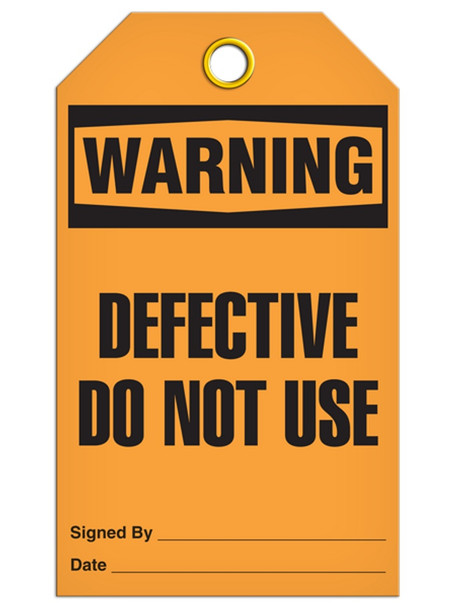 Warning - Defective Do Not Use Tag | PKG/25 | Incom Signs | All Safety