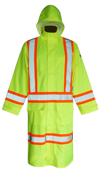 Hi-Vis Waterproof Extra-Long Safety Jacket | Viking | All Safety